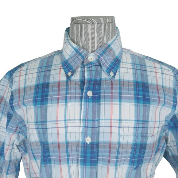 Nautica  Button Down Cotton Shirt, Plaid, L - Picture 2 of 7